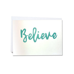 Hand-cut greetings cards of good cheer - Believe - Clare Laughland at Home 