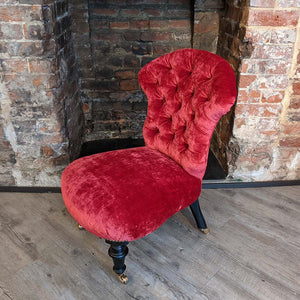 Mid-Victorian bedroom chair in velvet